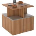 5-Piece Modern Table and Stool Set with Hidden Storage. 