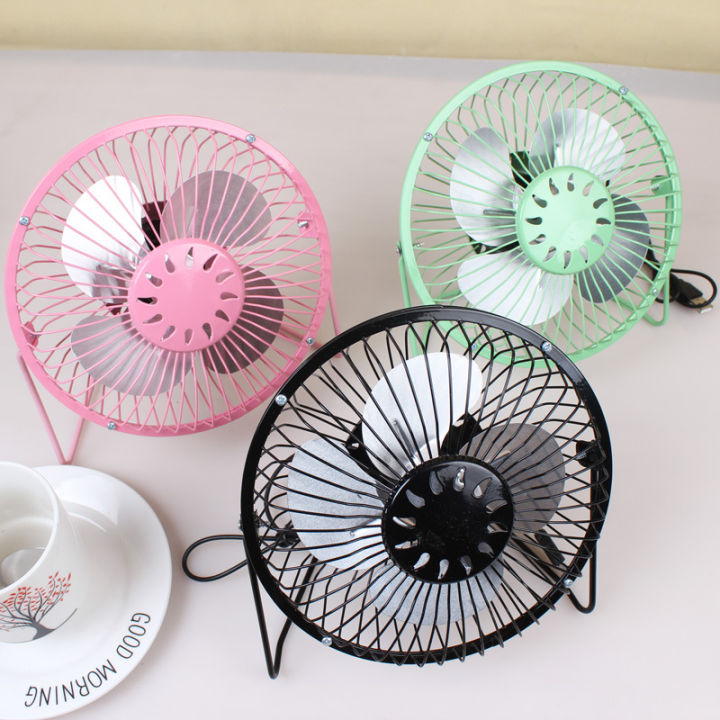 USB Metal Fan 6 Inch Plug-in Small Fan Student Dormitory Wrought Iron Office Desktop Mini Electric Fan Wholesale
