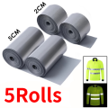 5 Rolls Reflective Strip Sticker Heat Transfer Reflective Tape for DIY Clothing Bag Shoes Shirt Iron on Safety Clothing Supplies. 