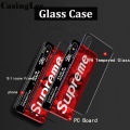 Casinglee for Samsung Galaxy A71 Case Tempered Glass Protector Mirror Couple Back Cover SUP Supreme Design Samsung A71 case cover For girls and Boys. 