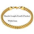 Mens 316L Stainless Steel Male Bracelet Wholesale Braslet Gold Silver Color Braclet Chunky Cuban Chain Link Bracelet For Man. 
