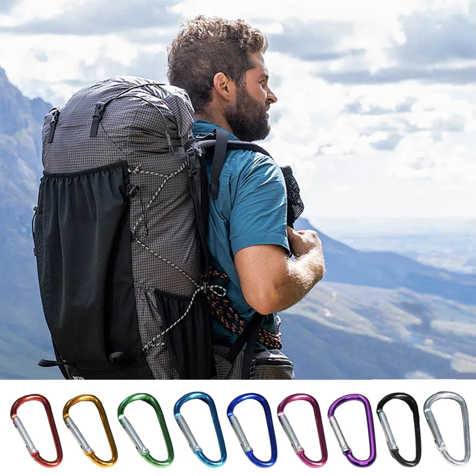 Aluminum s Uxcell Aluminum Carabiners Keychain Clip, Spring Snap Hook With 3 Key Ring For Hanging, Quick Link Locking D Ring For Loaded Gate, Outdoor Hiking Fishing Traveling, Large, Burgundy Carabiner Clip