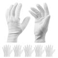 Pack of 6 Pairs White Cotton Summer Hand Gloves for Men and Women. 