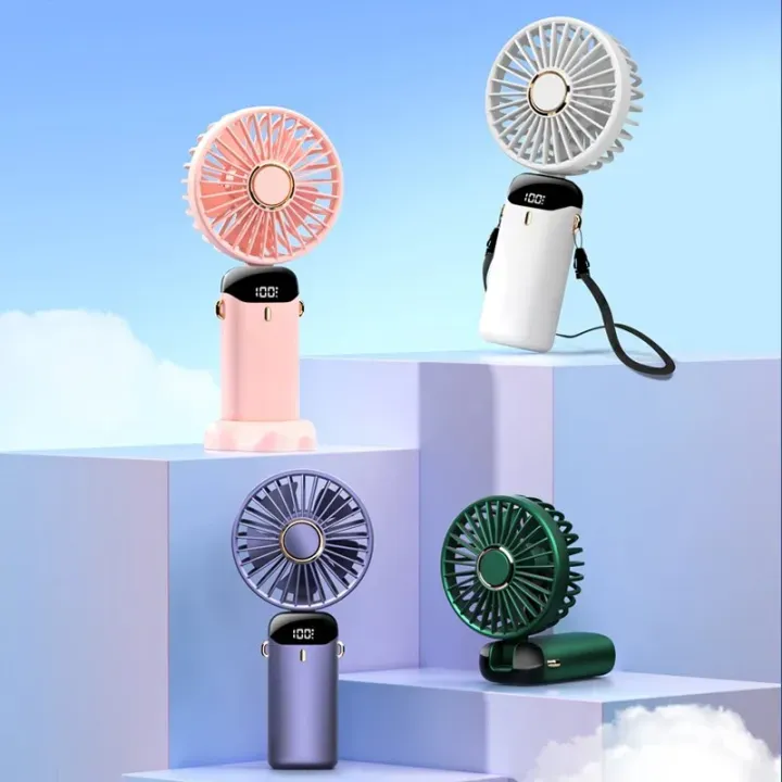 USB%20Handheld%20Mini%20Fan%20Foldable%20Portable%20Neck%20Hanging%20Fans%205%20Speed%20Rechargeable%20Fan%20with%20Phone%20Stand%20and%20Display%20Screen%20-%20Image%202