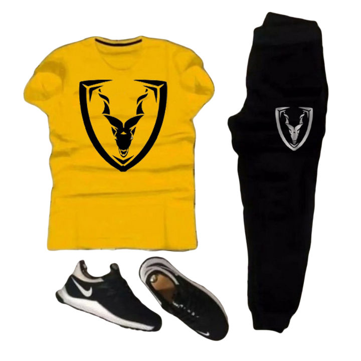 Printed T-shirt And Trouser Summer Track Suit For Men