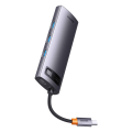 Baseus StarJoy 6-Port Type-C HUB Adapter(Type-C to HDMI4K@60Hz*1+USB3.0*3+PD*1+RJ45*1) | Type C Hub | Type C To HDMI | Type C To USB3.0 | Type C to PD | Hub | Type C |. 