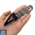 4WD 3D Metal Car Letters | 4WD Sticker in Black color with silver | Trunk Badge 4WD Emblem 4WD Logo Accessories. 