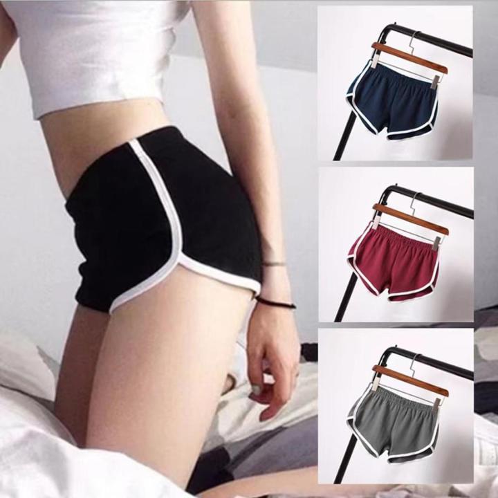 New Casual Shorts High Waist Hot Pants Solid Sport Pants Elastic Waist Homewear Fashion Yoga Shorts Clothes For Women