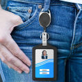 2 Pack of ID Card Holder with Neck Lanyard Strap and Retractable Badge Reel. 