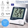 HTC-1 Indoor Room Lcd Electronic Temperature Humidity Meter Digital Thermometer Hygrometer Weather Station Alarm Clock For Baby Room , Egg Incubator , Birds ,. 