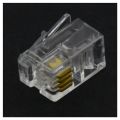 RJ9 4P4C Plug Phone Jack Connector 100 Pieces, Transparent. 