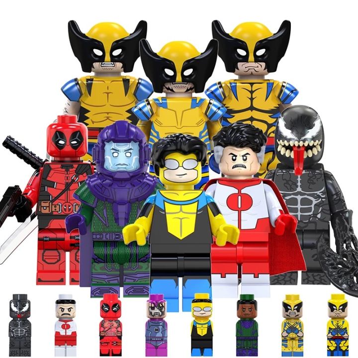 Single Sale Movie Wolf Man Super Heroes Omni-Man Invincible Riot Kids Educational Building Block Figure Toys TV6205