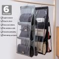 6 Pockets Double-sided Hanging Storage Bags with Hanging Hook / Handbag, Purse, Bags Organizer 1 Pcs. 