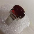 SHEFAT AL ABD AQEEQ RING HABSHI BLOOD COLOR Silver Ring. 