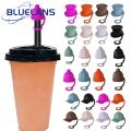 Splashproof Straw Accessory 4pcs Cute Silicone Straw Toppers for Water Bottles Dustproof Splashproof Lid Cover Fun Hat Design Buyers' Favorite Silicone Straw Cover. 