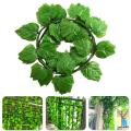 12Pcs Artificial Plant Grape Leaves Hanging Garland Fake Vine Wedding Decoration. 