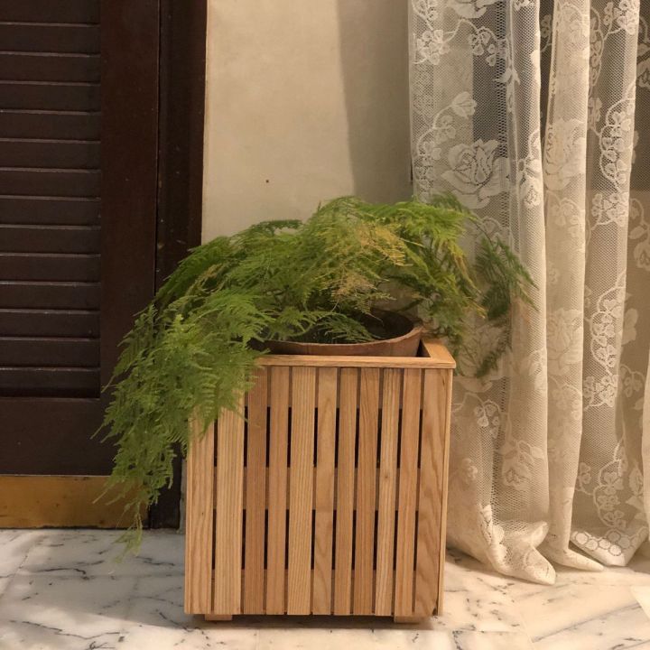 wooden planter small square