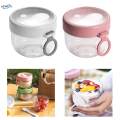 Overnight Jar Portable with Lid Spoon Yogurt Bowl for Travel white. 
