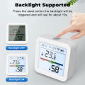 ROVF Wifi Temperature Humidity Sensor Indoor Hygrometer Thermometer Detector with Backlight Smart Life Remote Control Support Tuya Alexa Google Home. 