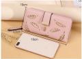 Stylish Mall -Luxury Pu  Leather Women Wallets Long Hasp Fold-Over Pattern Coin Purses Hollow Leaf Zipper Buckle Wallet for Girls Card Holder and money. 