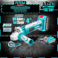 TOTAL Original Lithium-lion Cordless Angle Grinder 100mm 20V- With Battery and Changers Included - INDUSTRIAL. 