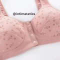 Front Open Cotton Bra for Women Button Closure, Wire Free Bralette with Adjustable Straps, U-Shaped Back, Plus Size, Comfortable Seamless Design. 