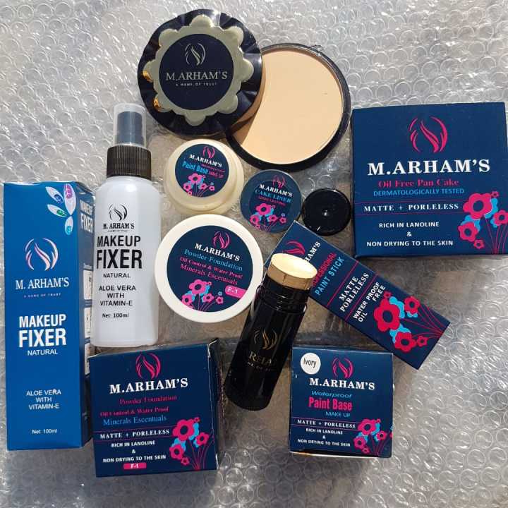 Deal of 6 items Pen Cake Handi Base Cakeliner Makeup Fixer Loose Powder Makeup Stick Foundation