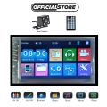 Pack of 2- Rear View Reverse Back Camera + 7 Inch 2 DIN Universal Car Stereo Multimedia + Remote Radio MP3 MP5 AUX-In FM USB + Mobile Charger Blue Tooth Mobile Link Touch Screen Video Player. 
