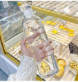 Azzin - 500ml Glass Water Bottle With Time Scale - Couple Glass Portable Bottle - Water Container Anti-drop - Outdoor Water Bottle. 