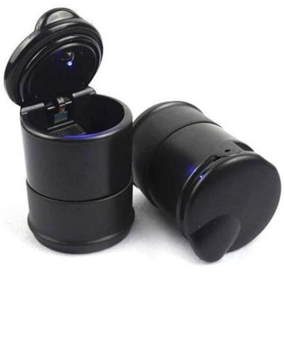 LED Portable Cigarette Ashtray Holder Cup Black