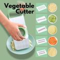 5-in-1 Multifunction Vegetable Cutter & Slicer – Stainless Steel Blades with Collection Basin | Manual Onion, Potato, Tomato, Garlic & Carrot Chopper | Kitchen Gadget with Hand Protector. 