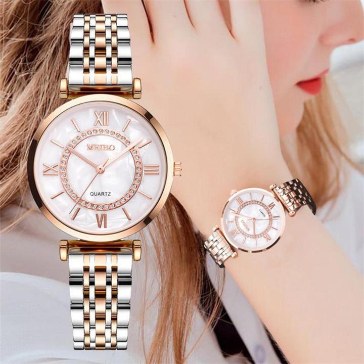 LooKeo mall Fashionable New design Stainless Steel strap Casual wrist Watches Elegant Female Bracelet Watches For Girls Luxury Stylish Watch