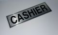 CASHIER Name Plate (7 x 2 inch) Imported Name Plate - Self-Adhesive Aluminum Sign Plate. 