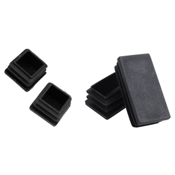FLYEER 2020 130Pcs Plastic Square Tube Inserts End Blanking Caps Black - 100pcs 20mm x 20mm & 30Pcs 25X50mm