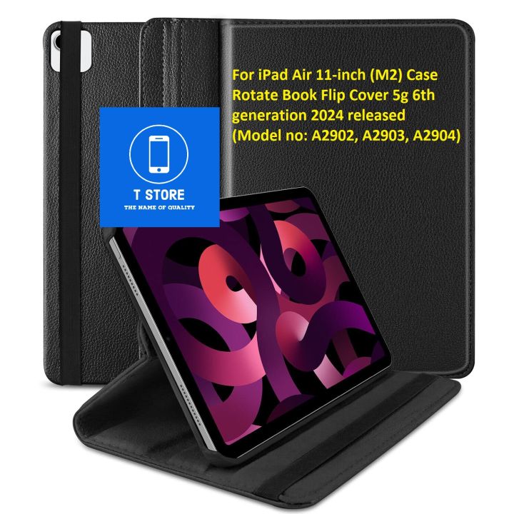 For iPad air 6th generation cover 2024 11 inches iPad Air 11 inch 2024 Case Rotatable Smart Flip Case Cover for iPad Air 11 inch M2 2024 (Model no: A2902, A2903, A2904)