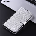 Vantime for Vivo V29e 5G PU Leather Wallet Case Card Holder Wave Point Pattern Flip Cover with Lanyard. 