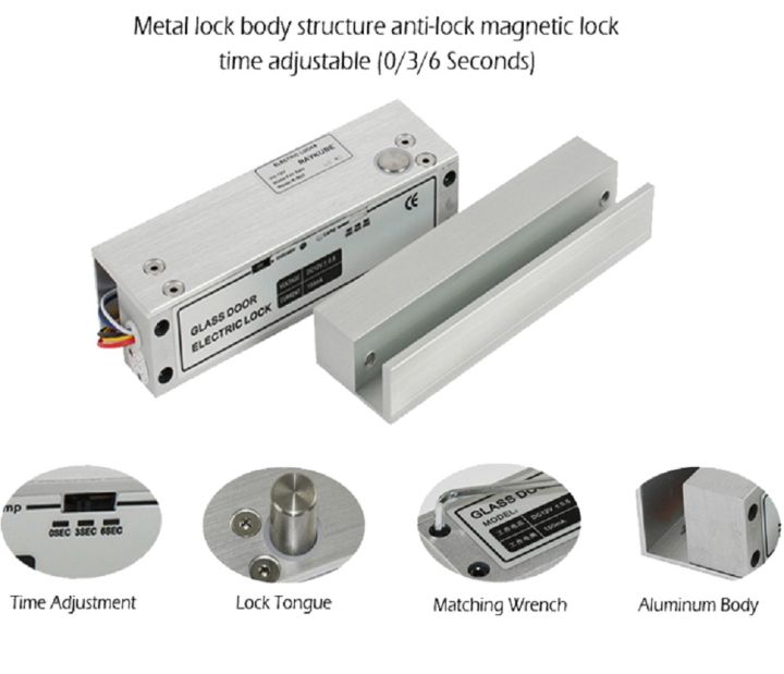 Frameless Glass Door Electric Bolt Lock for Access Control System
