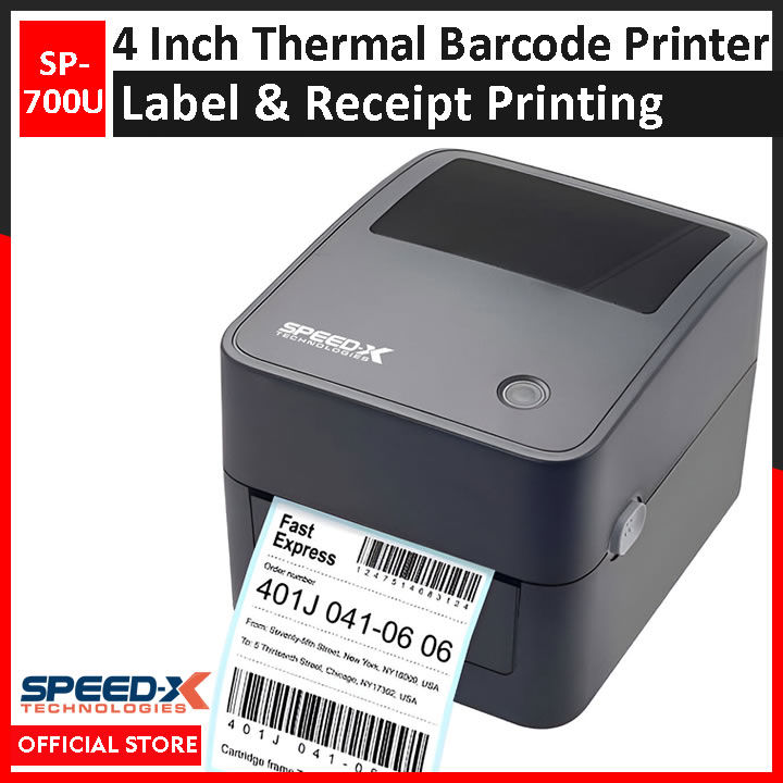 Speedx SP-700U 4 Inch Barcode / Label Printer Thermal Receipt And Label Printing With Usb Interfac,152mm/S Printer Speed Black Colour