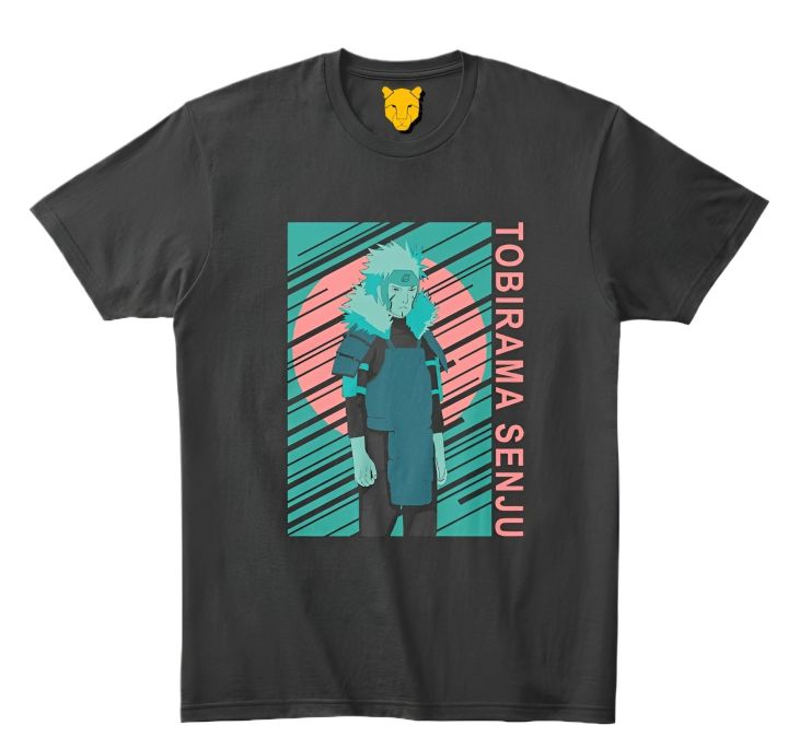 Tee Mammal - Tobirama Senju Naruto Men's Black Graphic Anime T Shirt - Customized