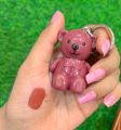 Cute Teddy Bear  Key Chain 6 Pcs Matte  Lip gloss  - 6 Different Colors -. 