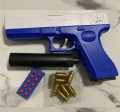 Semi - Auto Glock soft Bullet Toy Gun for Boys - Automatic Toy Gun and Manual toy Blaster Gun with Foam Darts & Silencer | Outdoor Shooting Gift. 