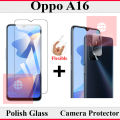 Oppo A16 Tempered Glass Screen Protector Polish Glass + Back Camera 9H Gorilla Flexible Protector For Oppo A16. 