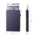 Blue Slim Men's Aluminum + Plastic RFID Card Wallet Thin Pop Up ID RFID Card Holder For Man Metal Card Case For Women Female. 