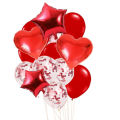 14 Pack Rose Gold Foil Confetti Latex Balloons Set, Heart & Star Shaped Balloons for Weddings Birthday Party Decoration, Bridal & Baby Showers, Backdrop, Balloon Arch. 