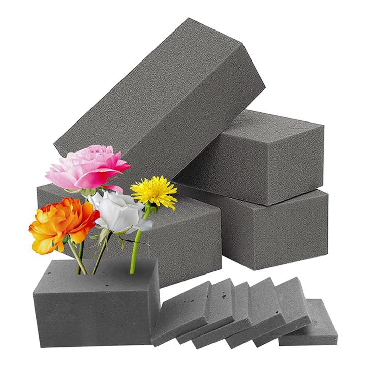 4Pcs Dry Floral Foam for Artificial Flowers Wet Floral Foam Bricks Grey Florist Styrofoam Blocks for Flower Arrangement