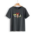 Power Puff Girls Printed Cotton Half Sleeves O Neck T Shirt For Women. 