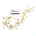 Elegant Bridal Wedding Hair Accessories Crystal Pearl Flower Girl Headband Ribbon Headpiece Hair Jewelry Accessories. 
