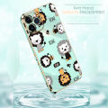 Jizetin (Free Lanyard) for OPPO A73 2020 / OPPO F17  Back Cover Cute Lion Luxury 6D Plating Case Side Pattern Soft Silicone Square Mobile Phone Cases. 