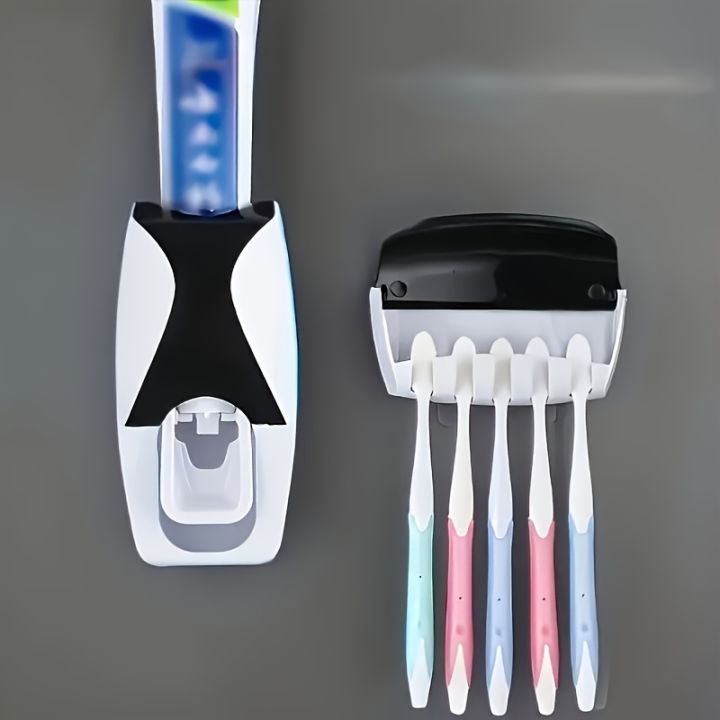 Best%20Quality%20Set%20of%20Toothpaste%20Dispenser%20&%20Brush%20Holder%20-%20Plastic%20Automatic%20Toothpaste%20Dispenser%20With%20Tooth%20Brush%20Holder%20For%20Homes%20And%20Bathrooms%20-%20Tooth%20Paste%20Dispenser%20with%20Toothbrush%20Holder%20-%20Image%203