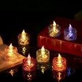 Battery Operated Night Light LED Flameless Fake Candle Light Acrylic Lights Mini Crystal Atmosphere Candle Lamp Romantic for Birthday Party Candlelight Dinner Home Decoration. 